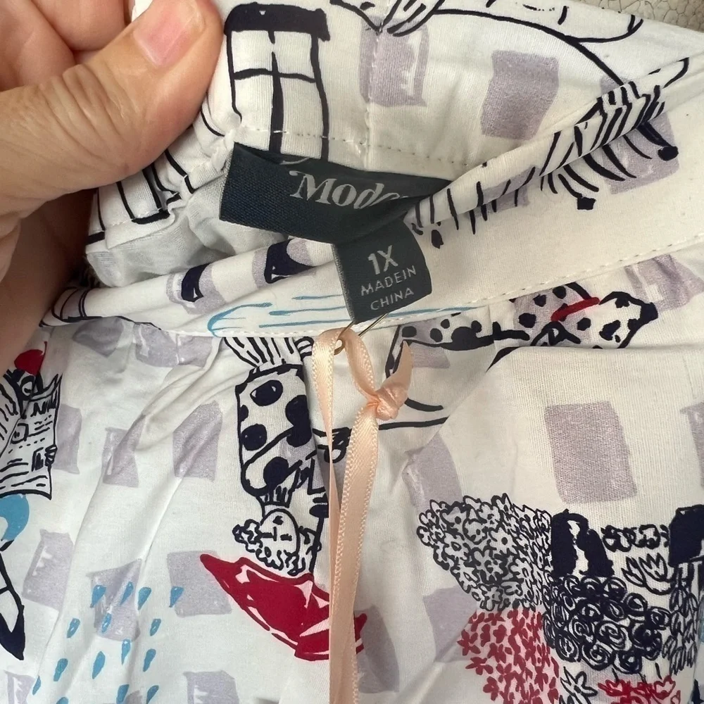 NWT ModCloth Parisian Dogs Umbrella Novelty skirt